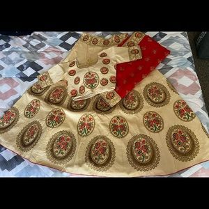 Beautiful red and gold bridal lehenga